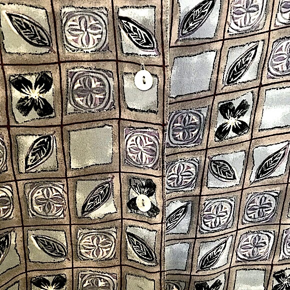 Territory Ahead Maxi dress Silk Shades of blue, grey & black Button SS Tie NWOT - Picture 6 of 7